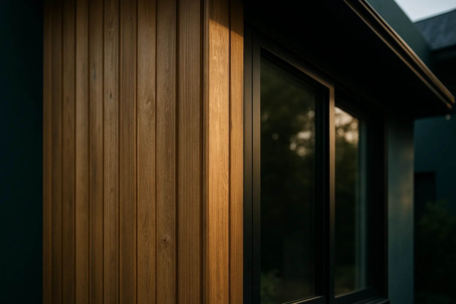 Detalle de fachada de una vivienda unifamiliar